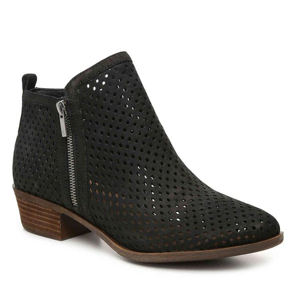 Lucky Brand Basel3 Black Leather Ankle Booties - Picture 1 of 8